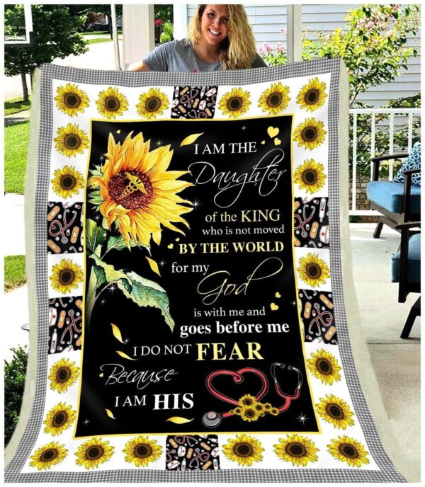 Sunflower Nurse Daughter Of The King Fleece Blanket Sherpa Blanket