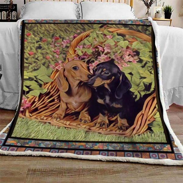 Dachshund Fleece Blanket Sherpa Blanket