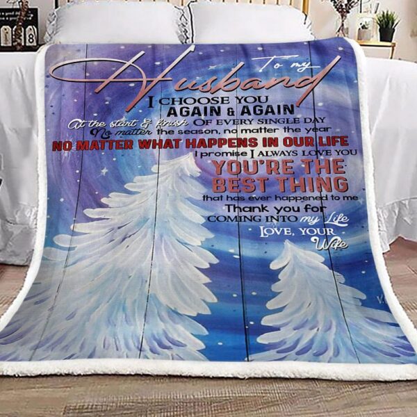 Tree Of Life To My Husband Fleece Blanket Sherpa Blanket