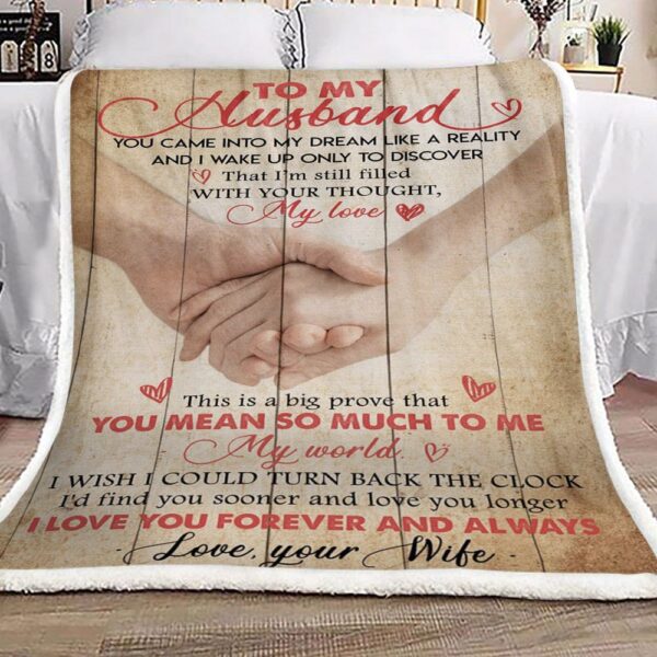 Family To My Husband Fleece Blanket Sherpa Blanket
