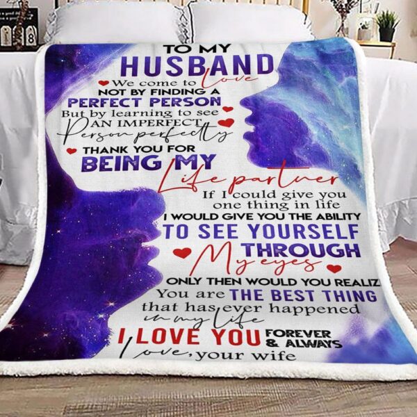 Family To My Husband Fleece Blanket Sherpa Blanket