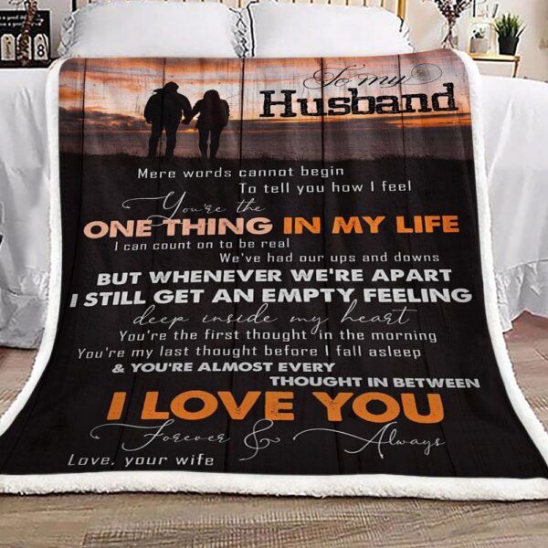 Family To My Husband Fleece Blanket Sherpa Blanket