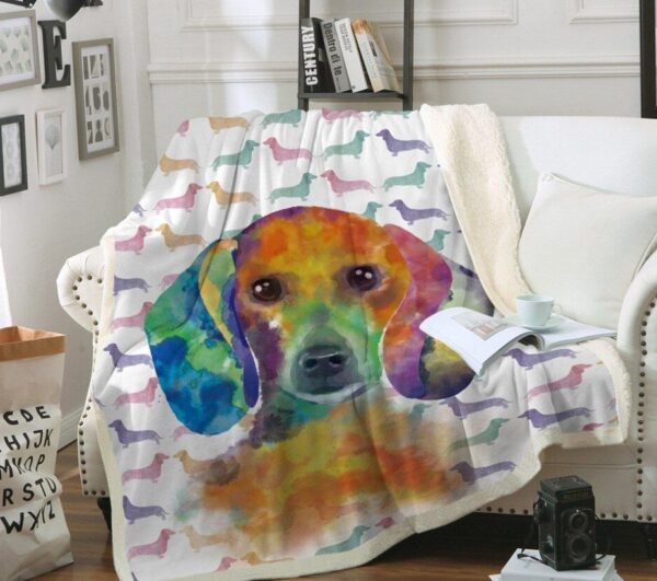 Dachshund Fleece Blanket Sherpa Blanket