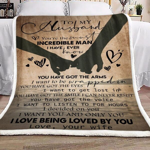 Family To My Husband Fleece Blanket Sherpa Blanket