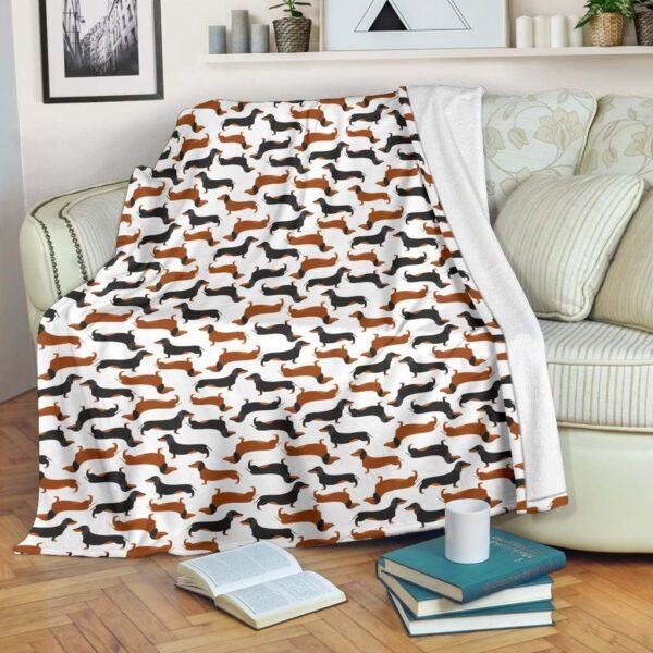 Cute Dachshund Fleece Blanket Sherpa Blanket