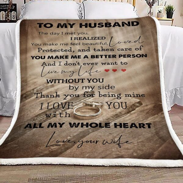 Family To My Husband Fleece Blanket Sherpa Blanket