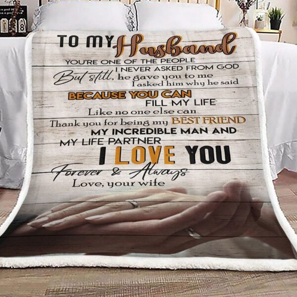 Family To My Husband Fleece Blanket Sherpa Blanket