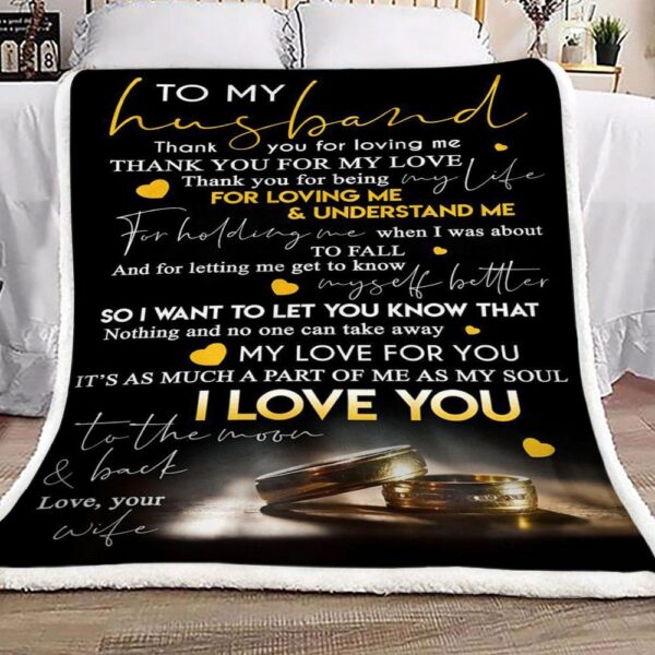 Family To My Husband Fleece Blanket Sherpa Blanket