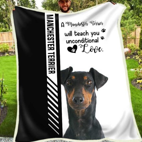 Manchester Terrier Fleece Blanket Sherpa Blanket