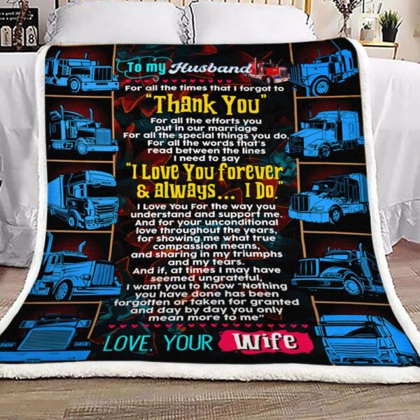 To My Husband Fleece Blanket Sherpa Blanket