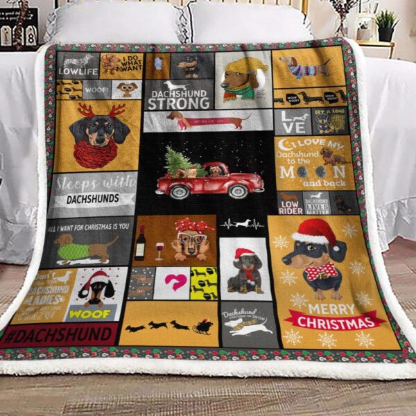 Dachshund Fleece Blanket Sherpa Blanket