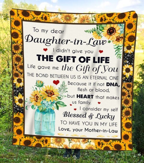 Dear Daughter In Law Life Gave Me The Gift Of You Fleece Blanket Sherpa Blanket