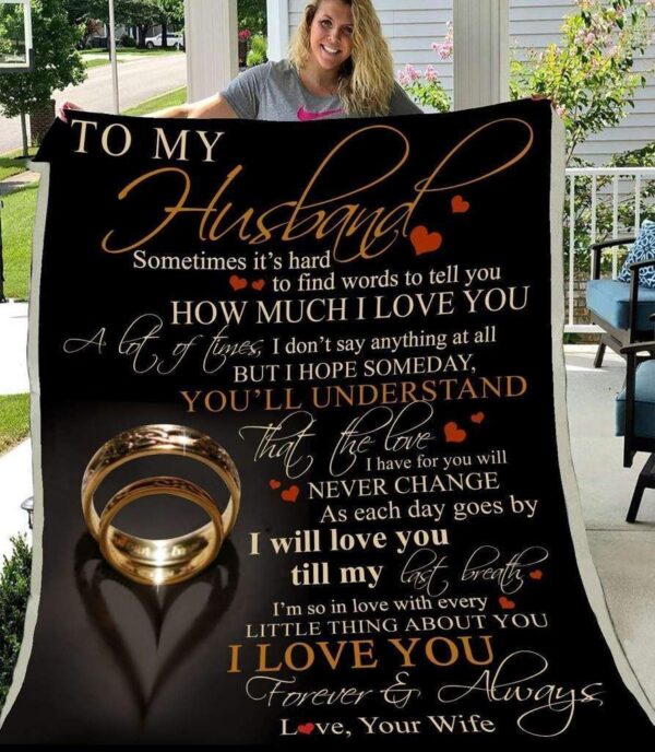 To My Husband How Much I Love You Fleece Blanket Sherpa Blanket