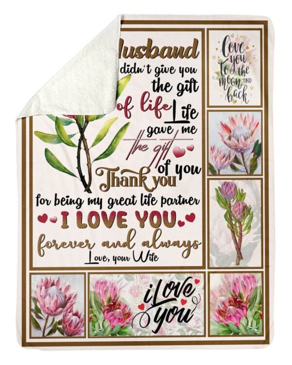Protea To My Husband Fleece Blanket Sherpa Blanket