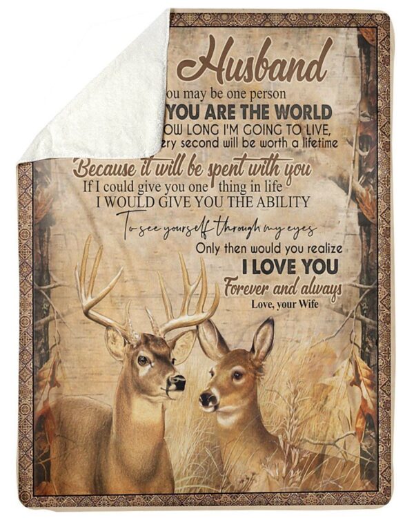 Deer To My Husband Fleece Blanket Sherpa Blanket