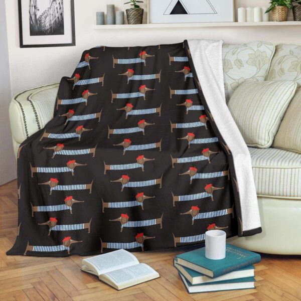 Dachshund Pattern Fleece Blanket Sherpa Blanket