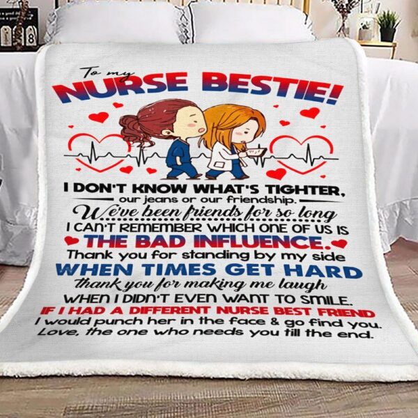 To My Nurse Bestie Fleece Blanket Sherpa Blanket