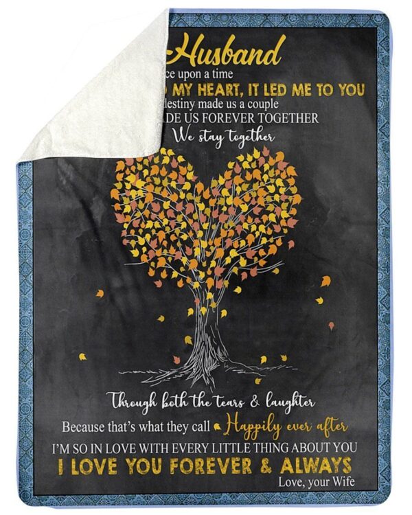 Heart Tree Of Life To My Husband Fleece Blanket Sherpa Blanket