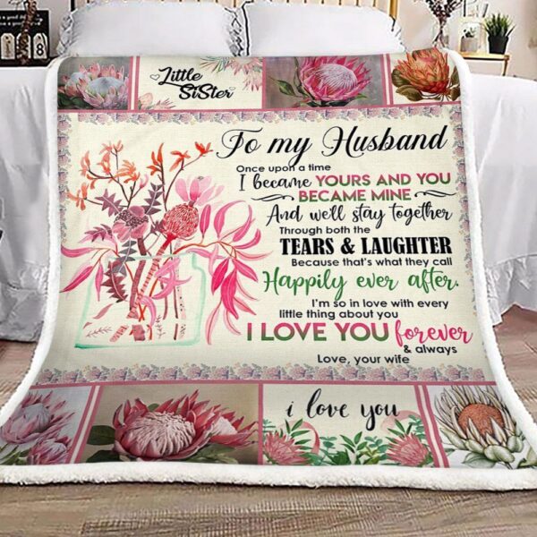 Protea To My Husband Fleece Blanket Sherpa Blanket