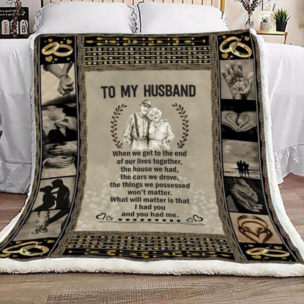 Family To My Husband Fleece Blanket Sherpa Blanket