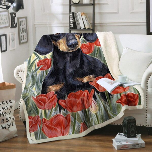 Dachshund Fleece Blanket Sherpa Blanket