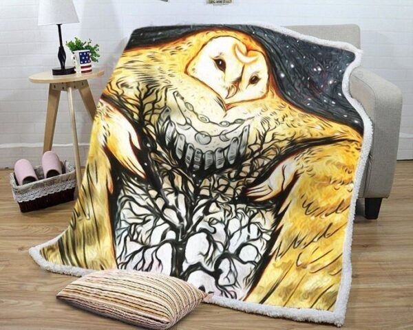 Owl Fleece Blanket Sherpa Blanket