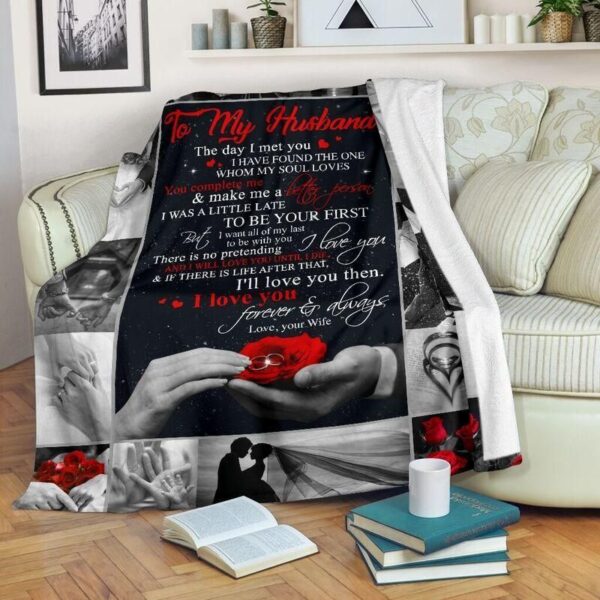 To My Husband The Day I Met You I Love You Fleece Blanket Sherpa Blanket