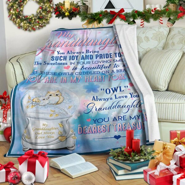 Owl GrandmaTo Granddaughter Fleece Blanket Sherpa Blanket