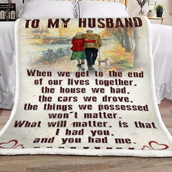 To My Husband Fleece Blanket Sherpa Blanket