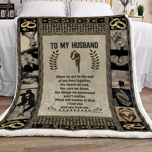 Family To My Husband Fleece Blanket Sherpa Blanket