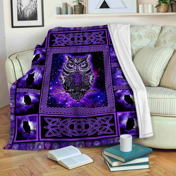 Owl Purple Fleece Blanket Sherpa Blanket