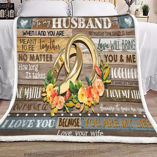 To My Husband Fleece Blanket Sherpa Blanket
