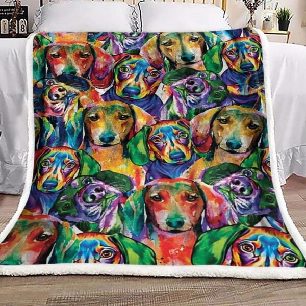 Dachshund Fleece Blanket Sherpa Blanket