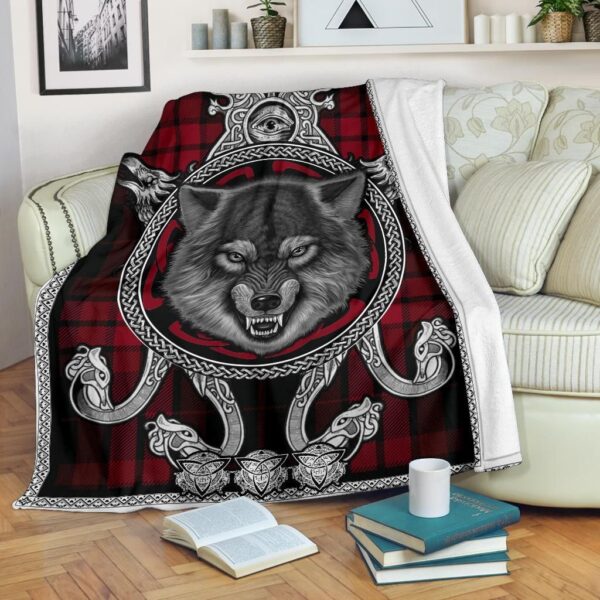 Viking Wolf Fleece Blanket Sherpa Blanket