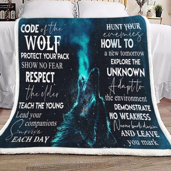 Code Of The Wolf Fleece Blanket Sherpa Blanket