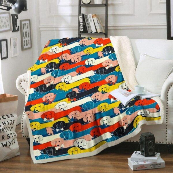 Dachshund Fleece Blanket Sherpa Blanket