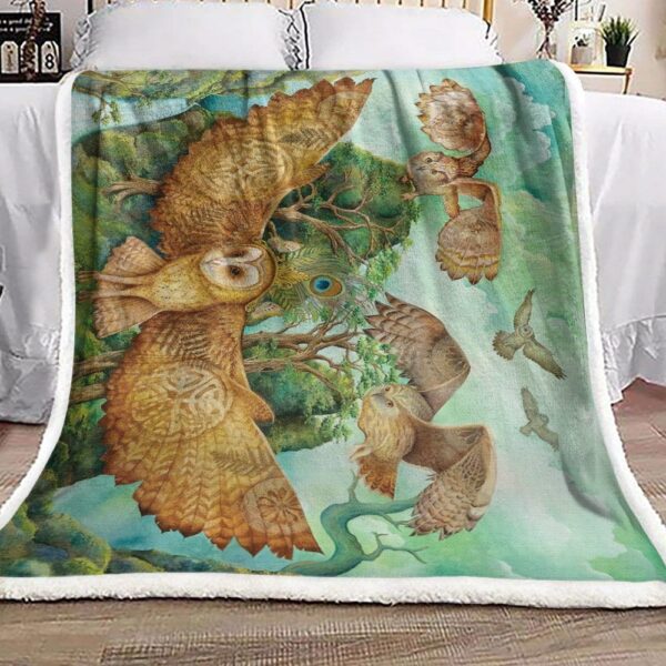 Owl Fleece Blanket Sherpa Blanket