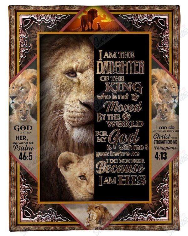 I Am The Daughter Of The King God And Lion Fleece Blanket Sherpa Blanket