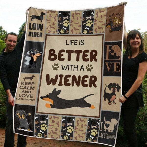 Dachshund Fleece Blanket Sherpa Blanket