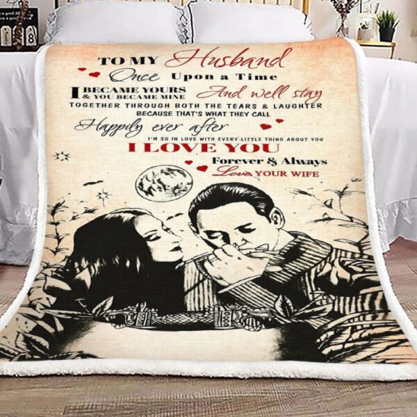 To My Husband Fleece Blanket Sherpa Blanket