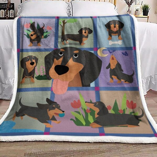 Dachshund Fleece Blanket Sherpa Blanket