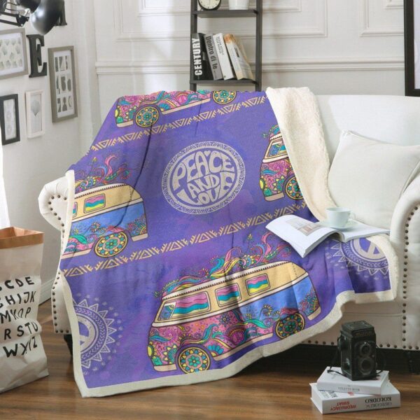 Camper Fleece Blanket Sherpa Blanket
