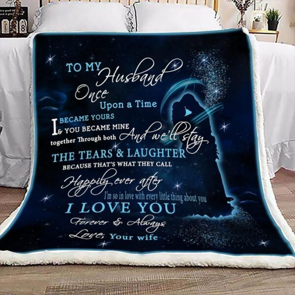 Family To My Husband Fleece Blanket Sherpa Blanket