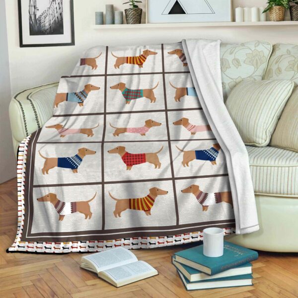 Dachshund Fleece Blanket Sherpa Blanket
