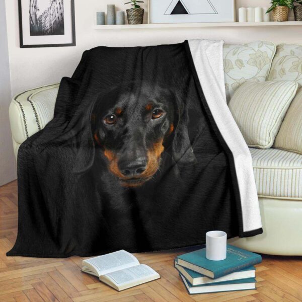 Dachshund Face Hair Fleece Blanket Sherpa Blanket