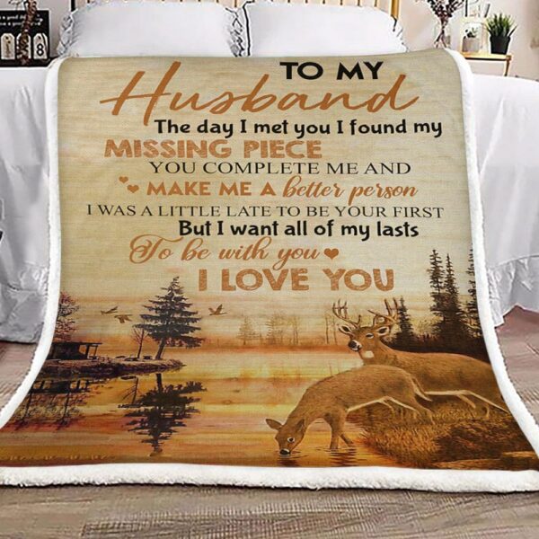 To My Husband Fleece Blanket Sherpa Blanket