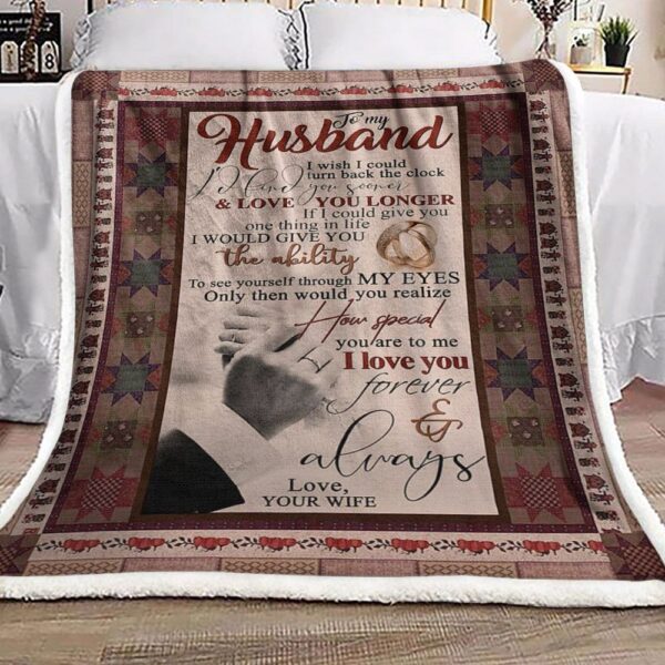 To My Husband Rings Fleece Blanket Sherpa Blanket