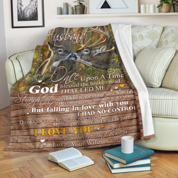 Deer To My Husband Fleece Blanket Sherpa Blanket
