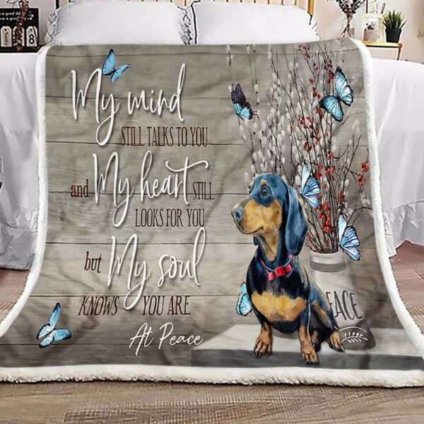 Dachshund At Peace Fleece Blanket Sherpa Blanket
