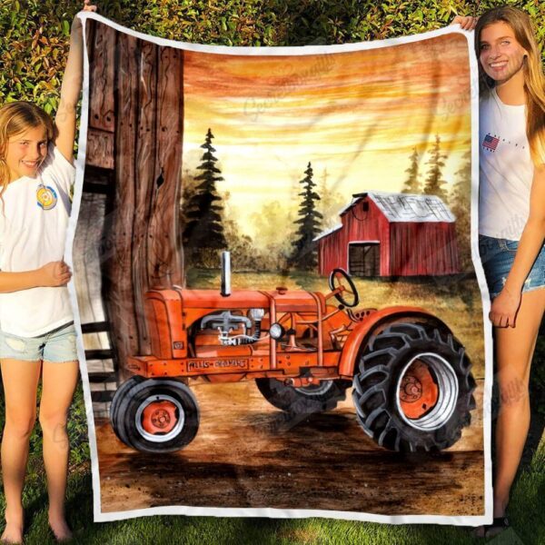 Vintage Tractor Farm Fleece Blanket Sherpa Blanket